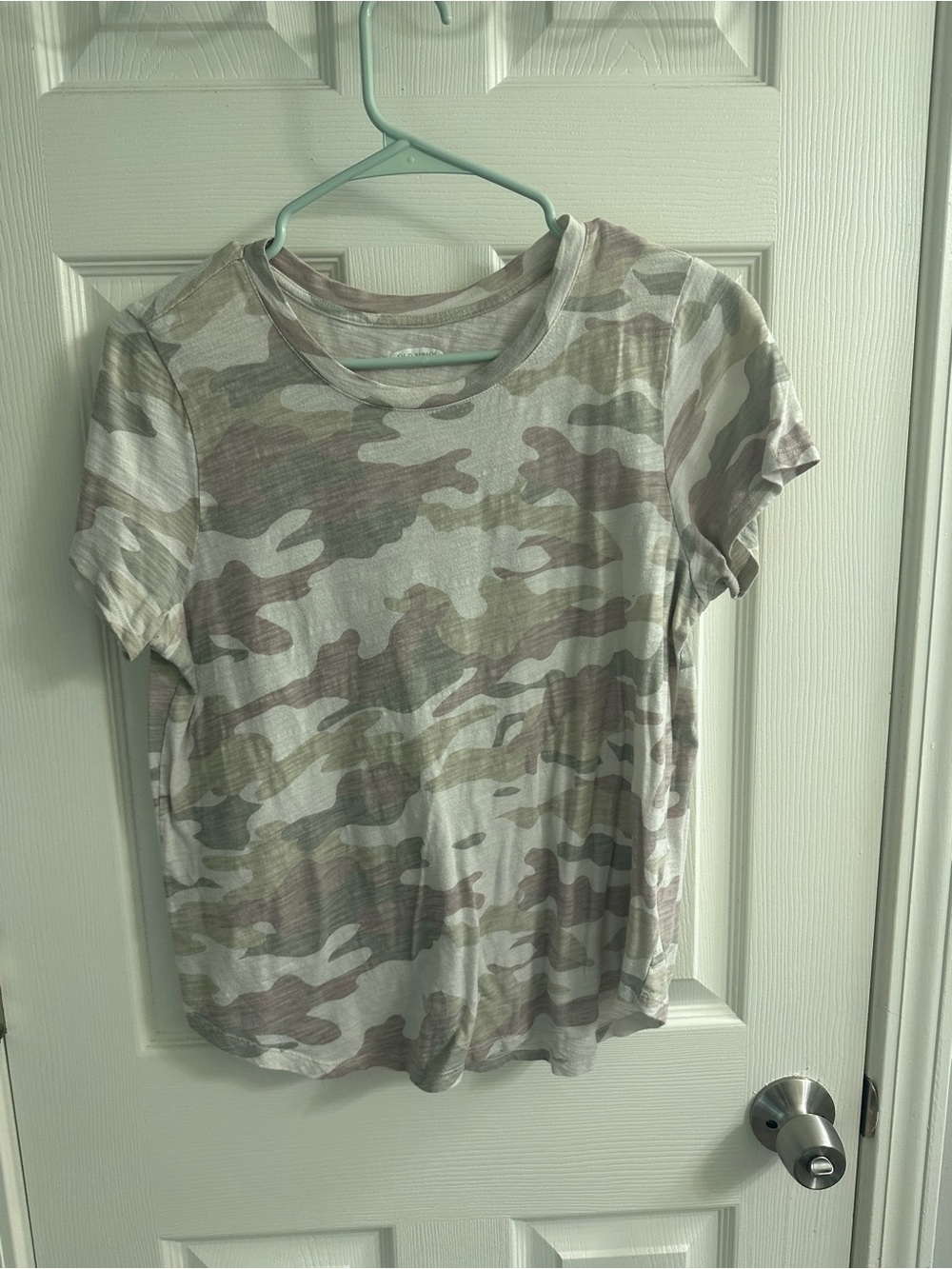 Old Navy Beige Heathered Short Sleeve Tee